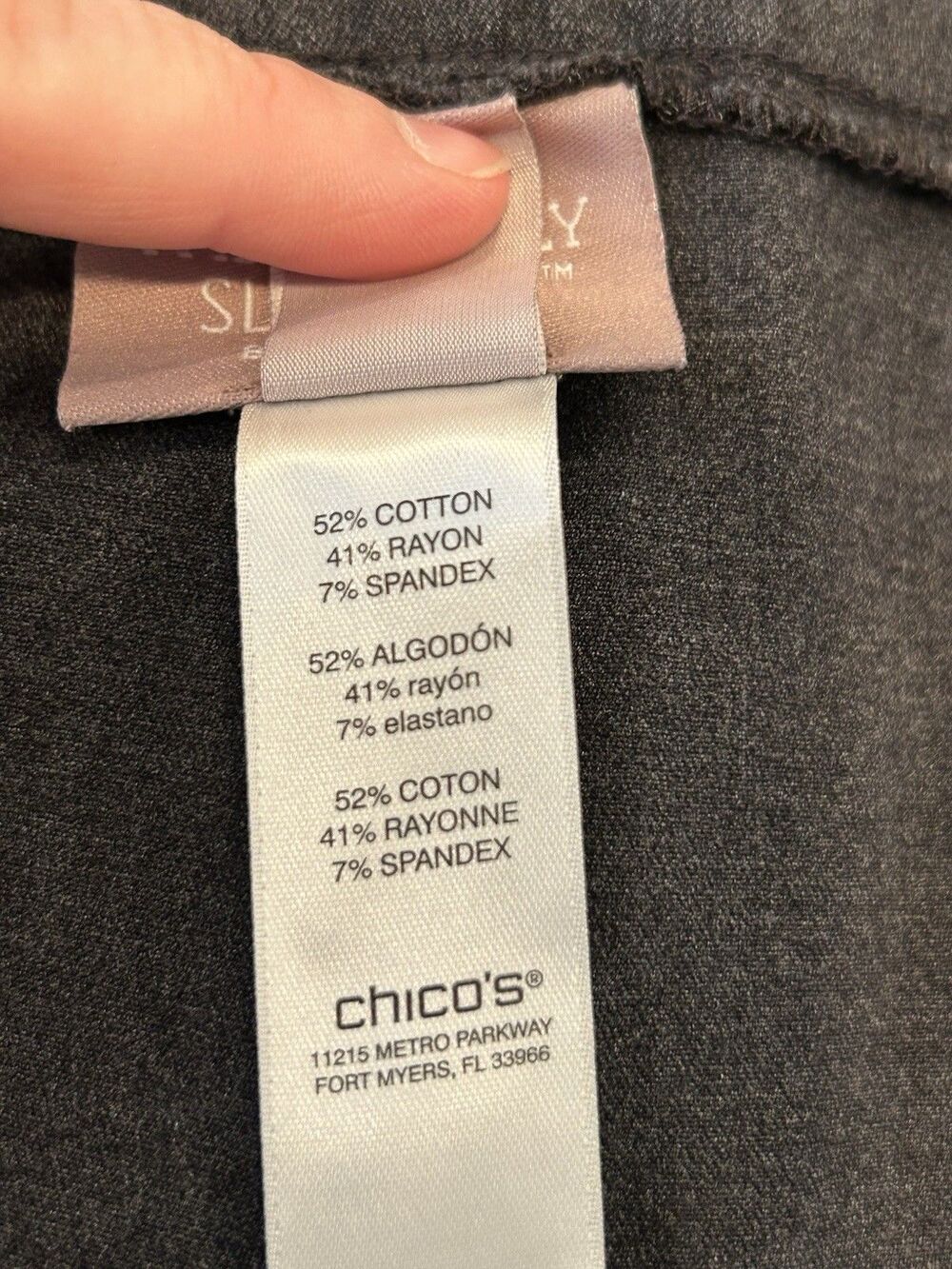 Fabulously Slimming by Chico's - Gray Stretch Pullon Pants - Size 3 Short XL/16 - Picture 4 of 6
